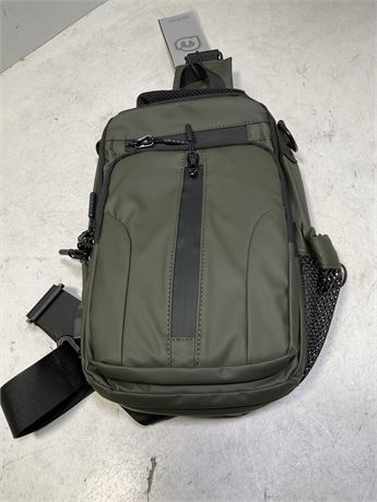 Sling Bag, Waterproof Crossbody Chest Pack with Charging Port, Lightweight