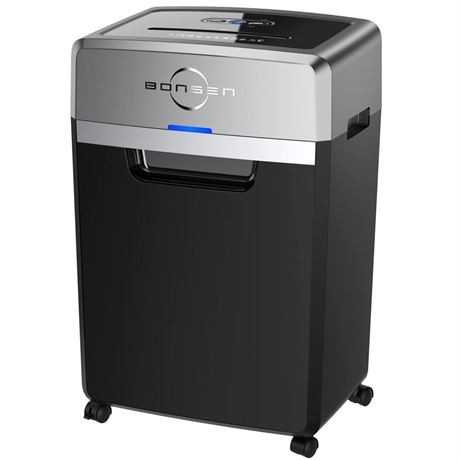 BONSEN Heavy Duty Paper Shredder, 24-Sheet Cross-Cut Shredder, 40-Min