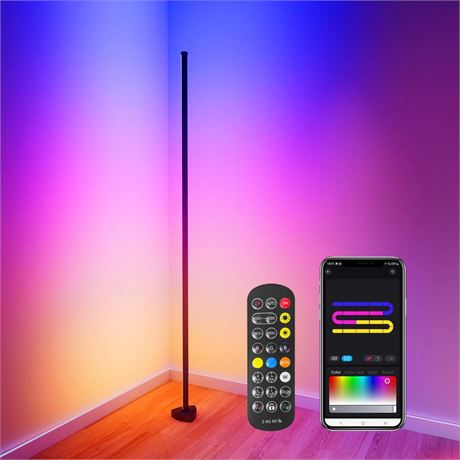 OFFSITE LOCATION Corner Floor Lamp, LED Floor Lamp RGB+ICW Light with Music Sync