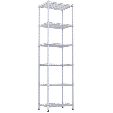REGILLER 6 Wire Shelving Steel Storage Rack Adjustable Unit Shelves for Laundry