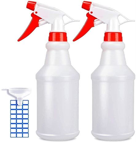 JohnBee Empty Spray Bottles (16oz/2Pack) - Adjustable Spray Bottles for