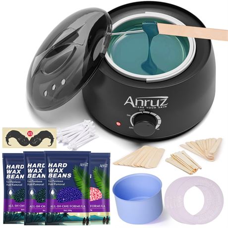 Anruz Waxing Kit for Women Men - Wax Kit for Hair Removal with Silicone Bowl,4