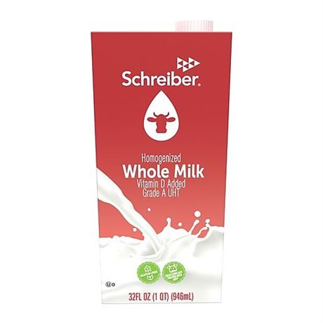 Natrel Original Whole Milk, 32 Oz., 12/Carton (PAU93033)