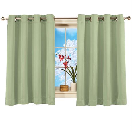Short Blackout Window Curtain Panel with Easy Open-Close
