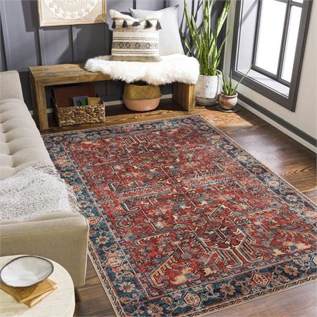 OFFSITE Valenrug Washable Rug 8x10 - Ultra-Thin Antique Collection Stain