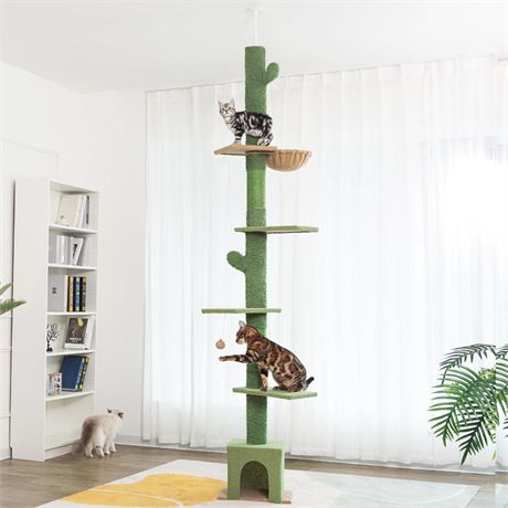 Meow Sir Floor To Ceiling Cat Tree Ajustable Height [82-108 Inches=208-275Cm] 6