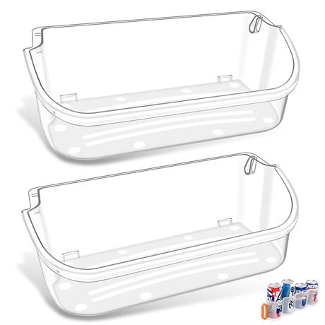 [2 PACK] UPGRADED 240356402 Refrigerator Door Bin Compatible with Frigidaire