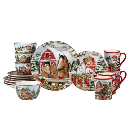 Certified International  Homestead Christmas 16 Pc. Dinnerware Set, Service for