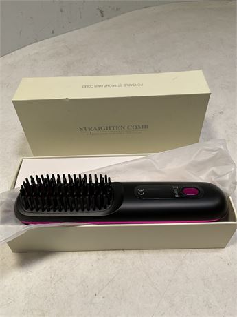 Portable straight hair comb - black