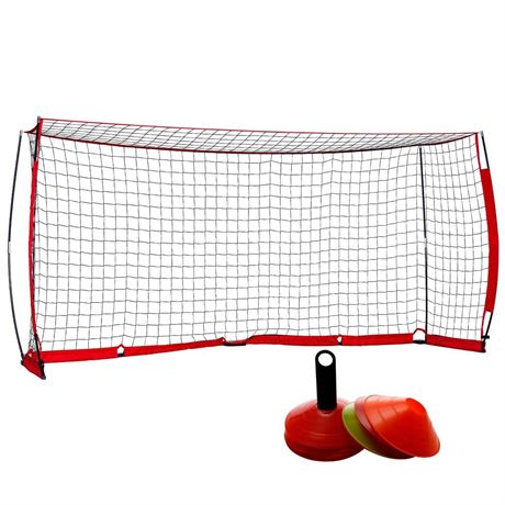 Portable Soccer Goal Set: 12x6 ft Soccer Goal for Backyard Practice and 12