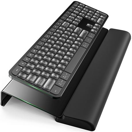 Compact Keyboard Stand w/Silicone Wrist Rest & 3-Level Height Adjustment,