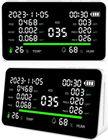 POWSAF 11-in-1 Air Quality Monitor, Indoor