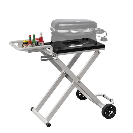 Portable Grill Cart for Weber Lumin Compact Electric Grill, Folding Outdoor