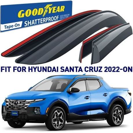 Goodyear Shatterproof Window Deflectors for Hyundai Santa Cruz 2022-2024