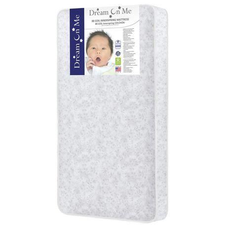 Dream on Me, Twinkle 6" 88 Coil Crib and Toddler Bed Mattress Grey Standard Crib