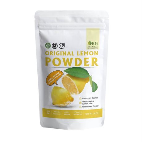 orgnisulmte Lemon Powder,Whole Lemon Juice Freeze Dried Powder Strong Lemony