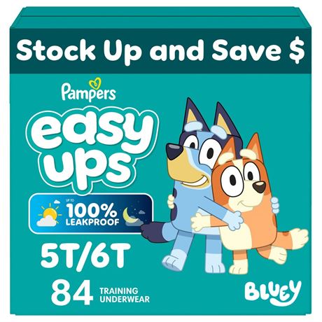 Pampers Easy Ups Bluey Potty Training Pants Size 5T-6T, 84 Count (Select for
