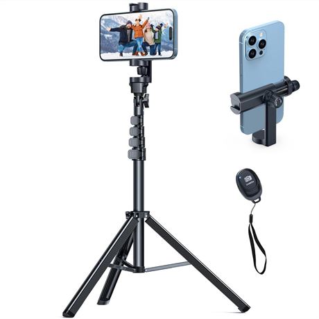 iPhone Tripod Stand- 67" [360° Rotation Mount & Heavy Duty] Cell Phone Tripod