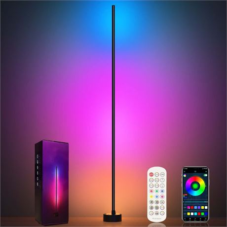 Corner Floor Lamp - Smart RGB LED Corner Lamp with App and Remote Control, 16