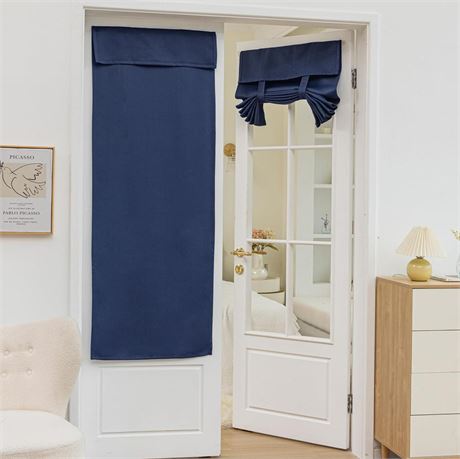 Anytime Blackout Door Curtains,Thermal Insulated Tie Up Shades Door Window