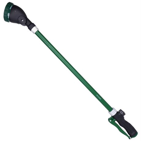 Heavy Duty 28 Inch Watering Wand with Pivoting Head, Adjustable Garden Hose