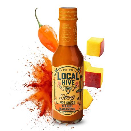 Local Hive Mango Habanero Honey Hot Sauce – 6 oz | Sweet & Spicy | Natural Raw