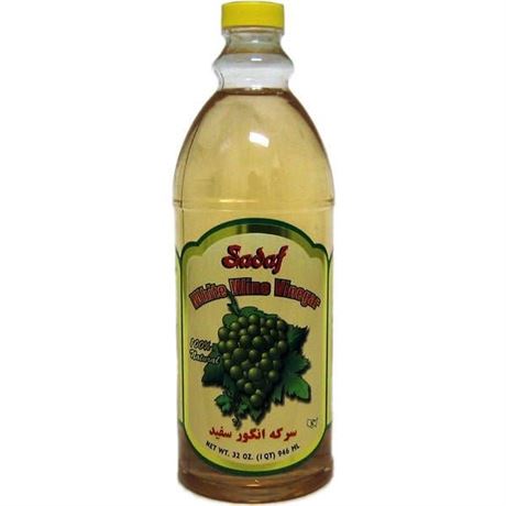 Sadaf White Wine Vinegar - 100% Natural White Wine Vinegar for Cooking and Food