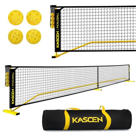 KASCEN Portable Pickleball Net for Driveway - 22FT Official Regulation Size