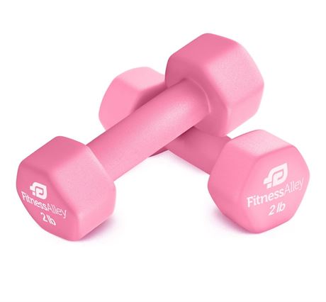 Neoprene Coated Workout Dumbbells set of 2 – Anti Roll, Non Slip with Smooth