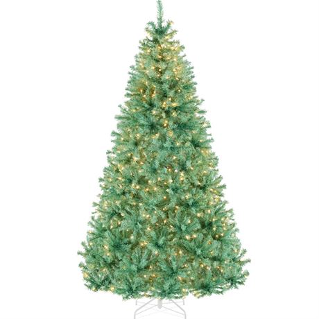Best Choice Products 6ft Pre-Lit Sage Green Christmas Tree, Artificial Holiday