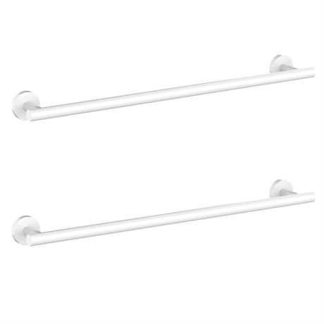 Cilee 1 Pieces White Bathroom Towel Bar, 24 Inch Double Towel Racks,Bathroom