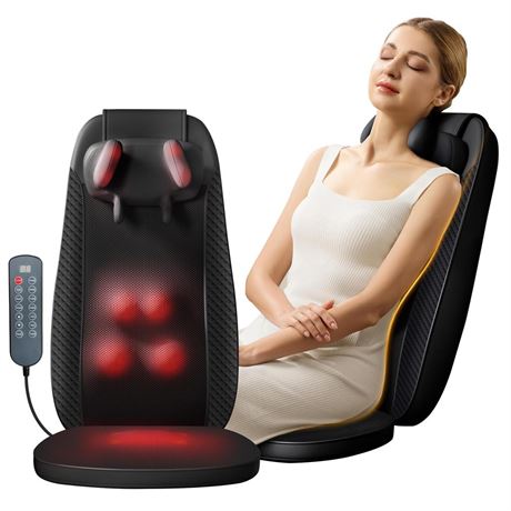 Shiatsu Neck and Back Massager for Chair, Chair Massager with Heat Full Body,