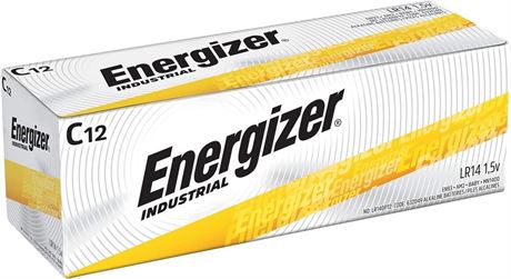Energizer EN93 Industrial C 12 Alkaline Batteries, Pack of 12 — Residential