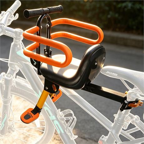 Child Bike Seat for Adult Bike,Retractable Baby Bike Seat Front Mounted for
