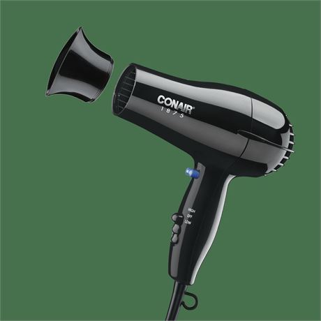 Conair Mid-Size Hair Dryer, 1875 Watts, Concentrator Attachment, Lightweight