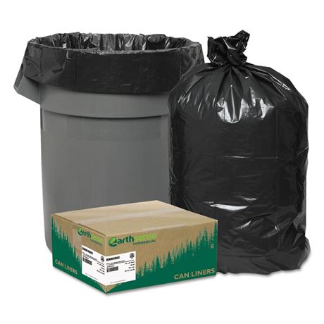 Earthsense Commercial RNW4860 Can Liner, 40-45 gal, 1.65 mil, 40" x 46", Black