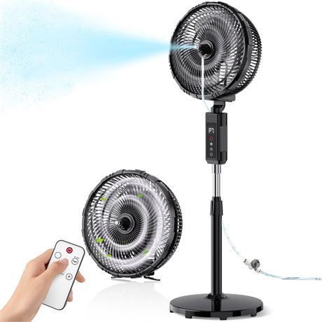 Outdoor Misting Fan for Outside, 12-Inch 20000mAh Portable Water Cooling Fan