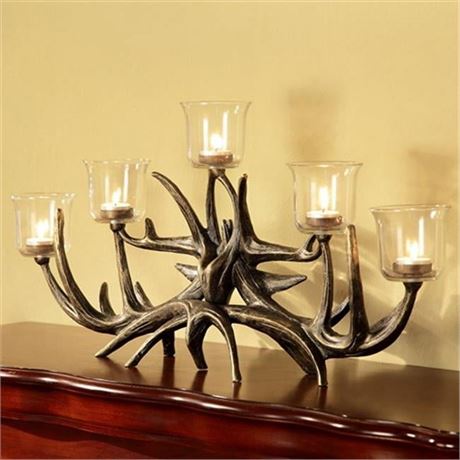 SPI Home SPI Bronze Finished Deer Antler 5 Votive Candelabra
