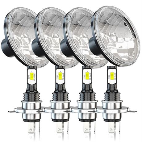 CHUSYYRAY 5.75 Inch Round Compatible with Chevy Chevelle LED Headlight Assembly