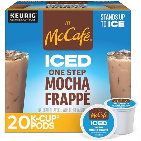 McCafe ICED One Step Mocha Frappe, Keurig Single Serve K-Cup Pods, 20 Count