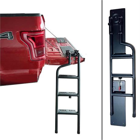 Tailgate Ladder Foldable Pickup 41 inch Truck Tailgate Step Set, Truck Bed Step