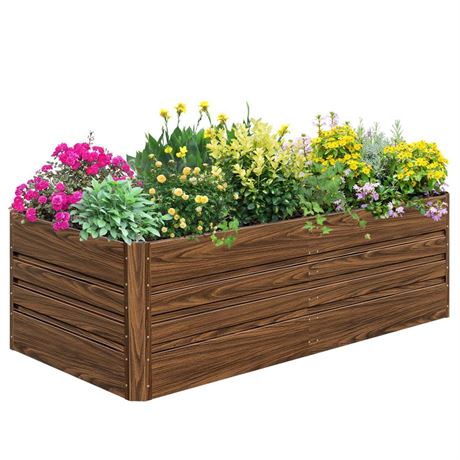 SnugNiture Galvanized Raised Garden Bed 8x4x2FT Outdoor Large Metal Planter Box