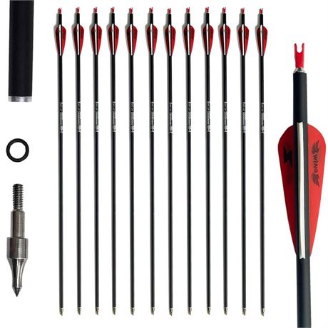 31inch Carbon Arrow Archery Targeting Practice Hunting Arrows for Compound &