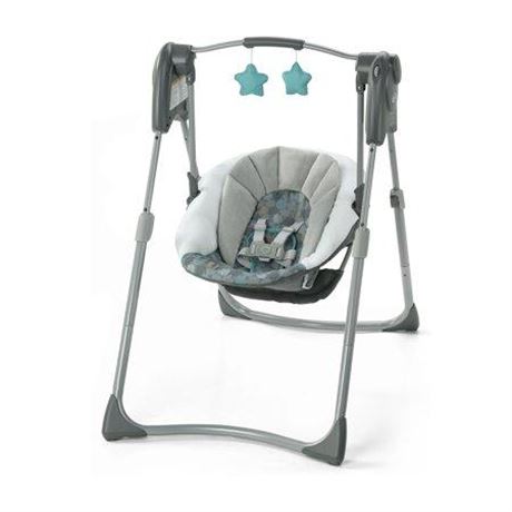 Graco Slim Spaces Compact Baby Swing  Space-Saving Design  Gray  Infant