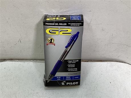 Pilot G2 Retractable Gel Pens, Bold Point, 1.0 Mm, Clear Barrels, Blue Ink,