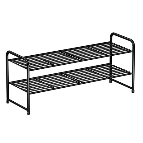 SUFAUY 2-Tier 33" Wide Shoe Rack, Closet Metal Shoe Rack Organizer Heavy Duty,