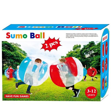 SUNSHINE-MALL 2 PC Sumo Balls for Kids, Bumper Bounce Toys, Kid Sumo Balls,