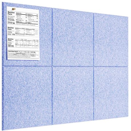 MaxGear Large Cork Board for Wall 36" x 24", Light Blue Bulletin Board, 6 Pack