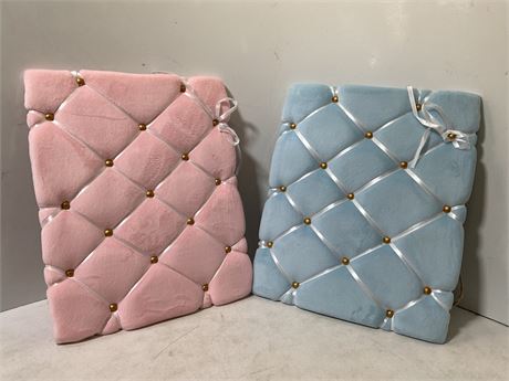 pack of 2 one pink and one blue cushion photo board