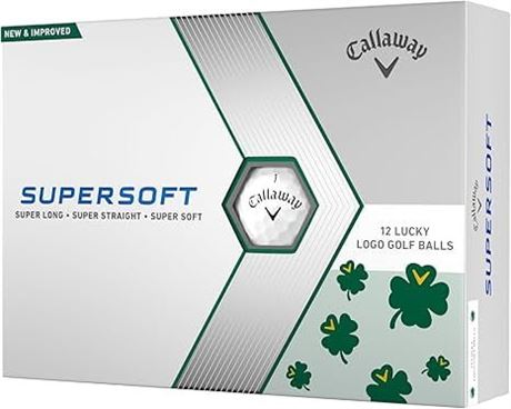 Callaway Golf 2023 SuperSoft Lucky Shamrock Golf Balls 12-pack, White